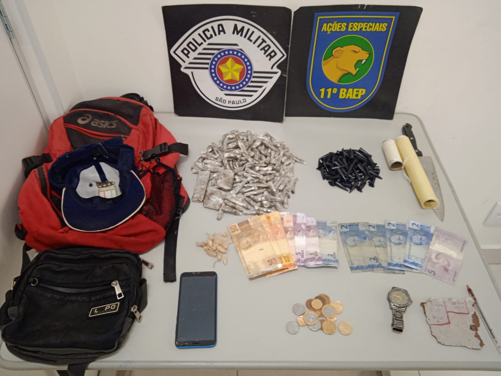Materiais apreendidos durante ação  